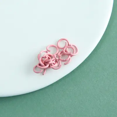 Renkli çinko alaşımlı fırınlanmış boyalı 10mm ve 8mm açık halka DIY takı bağlantı halkası - 8