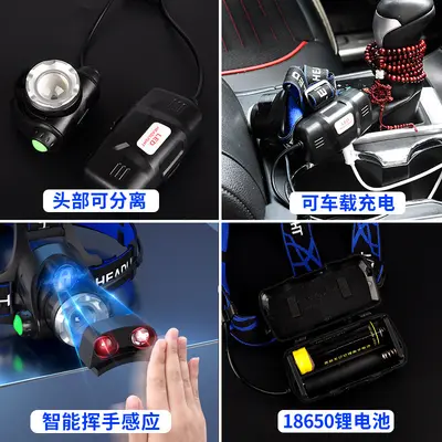 T6 Telescopic Zoom USB Rechargeable LED Headlamp, Long Runtime, for Fishing and Camping - 5