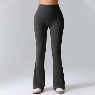 Women's High Waist Micro Flare Yoga Pants with Peach Lift - 5