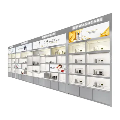 Einbrenn-lackierte Kosmetik-Ausstellungsvitrine in Sonderform