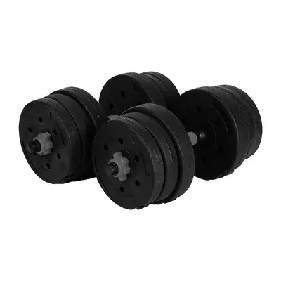 Rubber-coated dumbbell set, adjustable weight, complete weight range