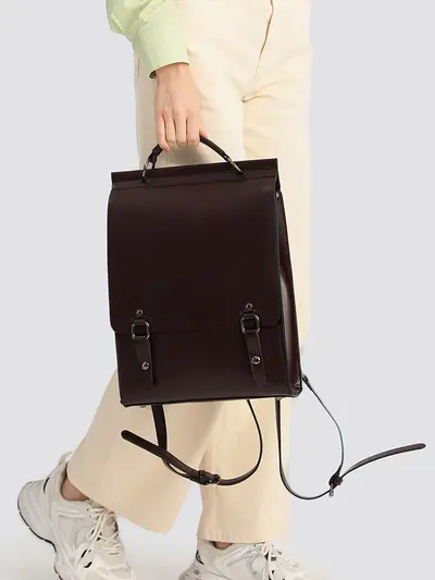 2026 Neues Modell echtes Leder Rucksack Damen britischer Uni-Stil Schulrucksack Student Vintage Computer Einfach Rindsleder Rucksack
