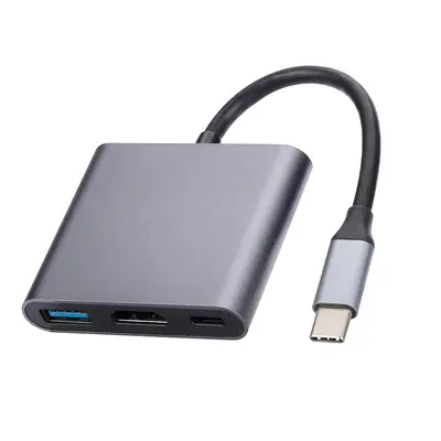 Tip-C HDMI üçü bir arada genişletici 4K adaptör kablosu cep telefonu dizüstü dönüştürücü HD kablo yerleştirme istasyonu - 9