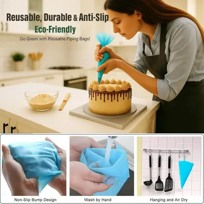 Cake Turntable Decorating Set, 124 Pieces, Piping Tips and Scraper