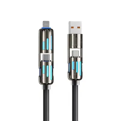 Neues 240W LED-Lichtsäule 4-in-1 Schnellladekabel Type-C Schnellladekabel für Apple, Huawei und Android Universal - 7