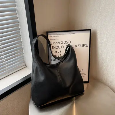 Women's Single-Shoulder Tote Bag, Large Capacity, Minimalist Casual Underarm Bag - 4