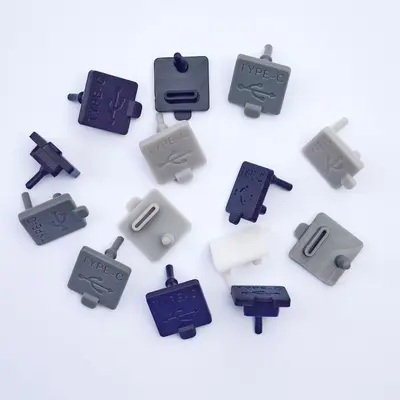 Type-C Silikon-Staubstöpsel mit Befestigungshaken, wasserdicht