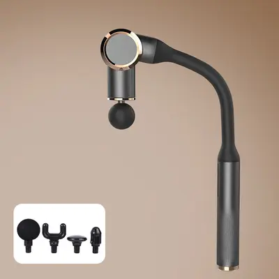 Foldable Handheld Massage Gun with Long Handle and Angled Head - 7