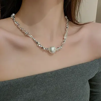 Çok katmanlı inci kolye, göğüs kemiği zinciri, zarif tasarım - 9