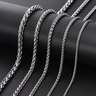 Paslanmaz Çelik Dragon Kemik Kolye Moda Minimalist Çok Amaçlı DIY Titanyum Çelik Düz Zincir Sepet Zinciri Solmayan Kolye Aksesuar Zinciri