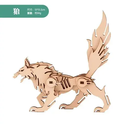 Çocuklar için 3D Puzzle Hayvan Model Yapı Blokları, Ahşap Dekoratif Figür - 11