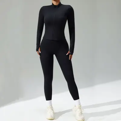 Kadın yoga takımı, hırka, hızlı kuruyan üçlü set