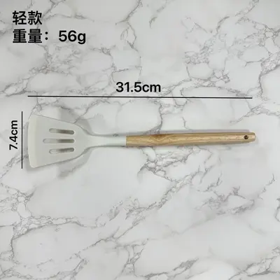 Spot silikon spatula, çorba kaşığı, yapışmaz tava, özel yüksek sıcaklığa dayanıklı ve haşlanmayı önleyen ev pişirme kevgir mutfak eşyaları seti beyaz - 10