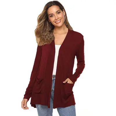 Strickjacke für Damen in Großen Größen, Uni, langarm