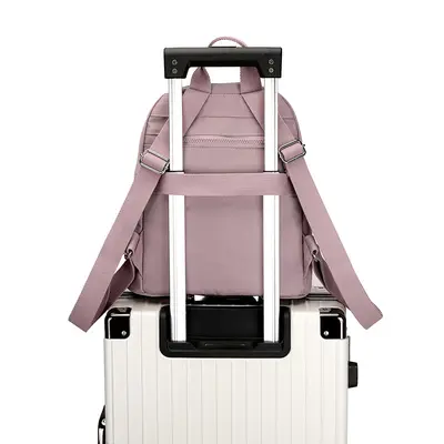 Damen-Rucksack in Einfarbdesign für Schule und Reise - 4