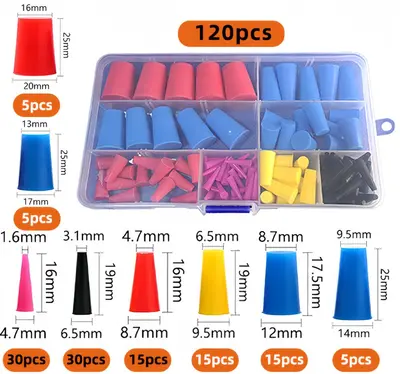 Silicone Plug Set, Conical, Colored, Hole Protection - 11