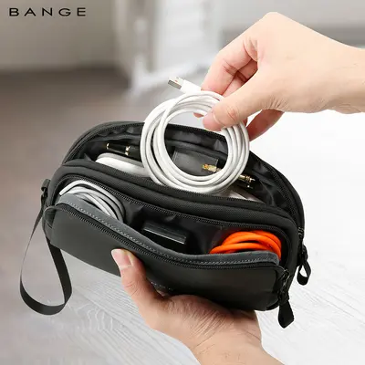BANGE Travel Organizer Bag with Multiple Compartments for Cables - 4