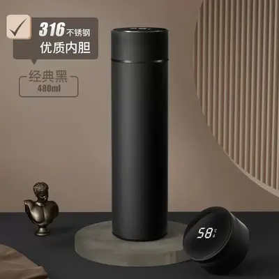 ✅不锈钢保温杯304智能测温温度显示杯 商务广告礼品杯子刻字印LO - 12