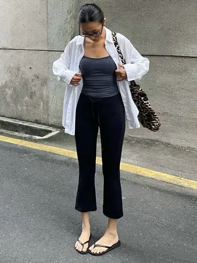 拿铁女孩凉感运动紧身裸瑜伽裤户外健身八分烟管裤弹力裤修身显瘦