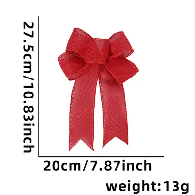Christmas Small Bow Necklace, DIY Accessory, Linen Material - 7