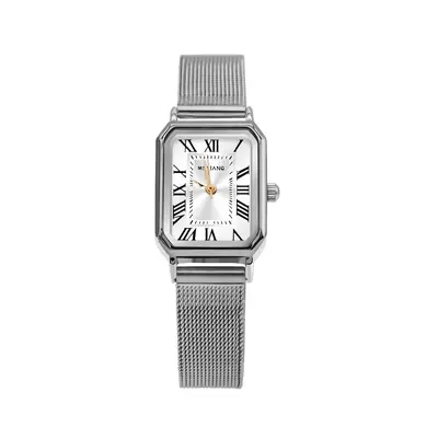Minimalist women's watch, quartz, small square dial - 7