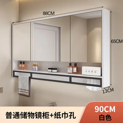 Anti-Fog Bathroom Mirror Cabinet Wall-Mounted with Storage - 13