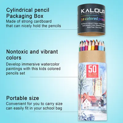 KALOUR 50-Piece Professional Oil-Based Colored Pencil Set