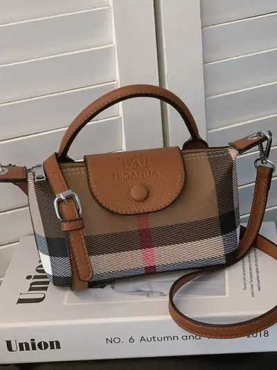 Damen-Handtasche mit Karomuster 2026, Umhängetasche - 5