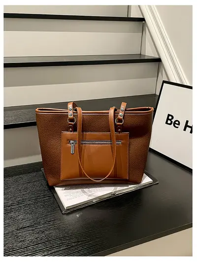Korean Style Large Capacity Women's Tote Bag, Single Shoulder - 8