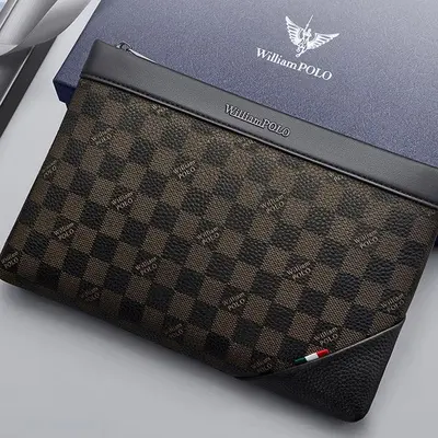 Men's Genuine Leather Business Clutch, Large Capacity - 1