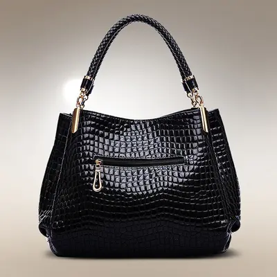 Crocodile Pattern Portable Shoulder Bag for Middle-Aged Women - 2