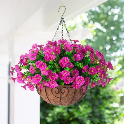 Simulated Eucalyptus and Morning Glory Artificial Flower Bouquet