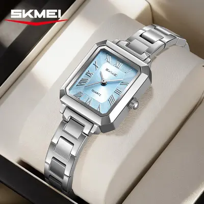 Shike Mei luxury women's watch, square design steel band waterproof