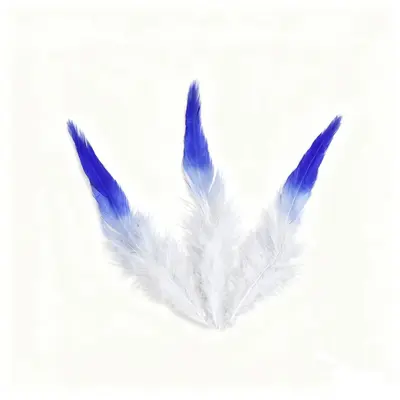 White-Tipped Two-Color Feathers, 5-6 cm, for DIY Jewelry and Cat Toys