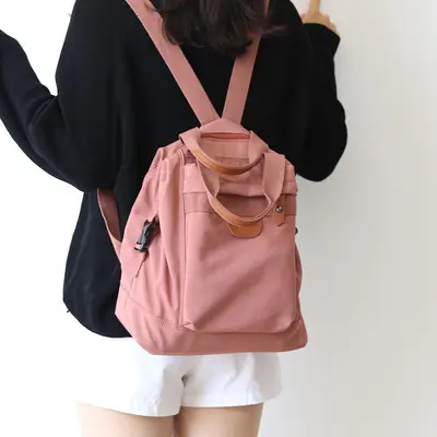 Retro Canvas Women's Backpack, Casual Schoolbag, Japanese Style - 9