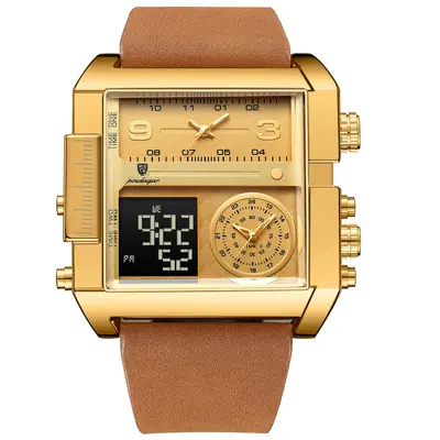 POEDAGAR 997 Herren-Digitaluhr Doppeldisplay