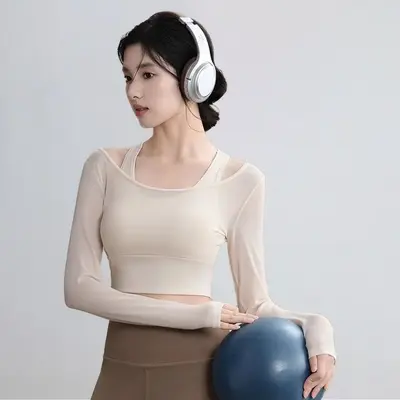 瑜伽服套装女2026新款秋冬绝美高级感普拉提长袖运动训练健身上衣 - 7