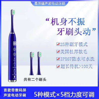 Rechargeable Sonic Electric Toothbrush, Magnetic Levitation, Portable - 8