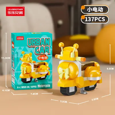 24 Styles Cartoon Police Car Micro Particle Building Block Set for Kindergarten - 11