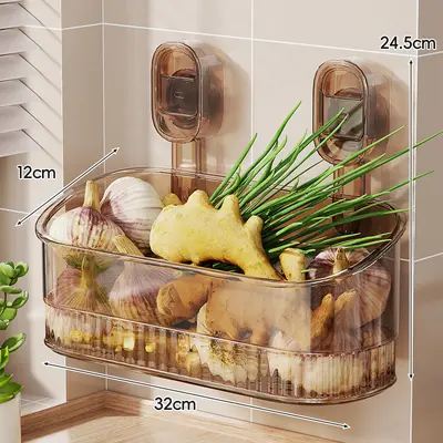 Kitchen wall storage rack, multifunctional, no-drill mounting - 10
