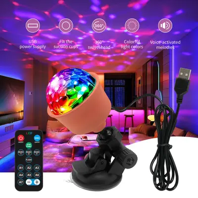 usb araba atmosfer ışığı ses kontrollü müzik yanıp sönen ışıklar renkli yanıp sönen ışıklar araba iç dekorasyon ritim ışığı vantuz ile - 13