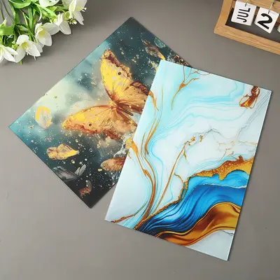 UV Printed Art Glass Decorative Wall Art Butterfly Pattern