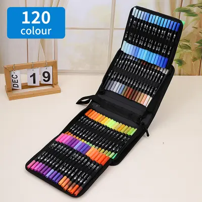 Dual-head marker pen set, water-compatible blendable - 12