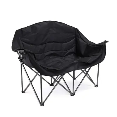 Two-Person Folding Camping Chair with Armrests - 7