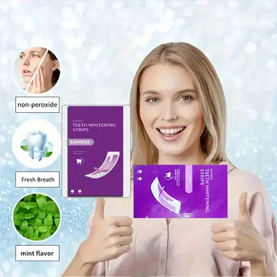 Purple Teeth Whitening Strips, Dry Strips, Residue-Free, PAP - 4