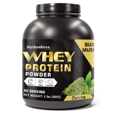 Whey Protein Tozu 5 lbs, Çikolata, Çilek, Vanilya, Matcha Aromalı - 5