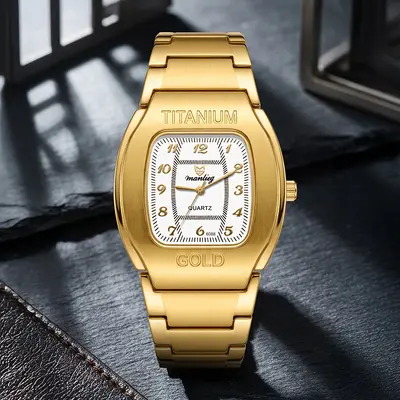 Fassform-Herrenuhr, Titanlegierung Stahlarmband - 9