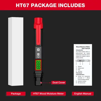 HABOTEST HT67 Wood Moisture Meter for Wood and Drywall - 7