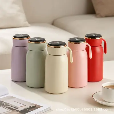 300 ml mini paslanmaz çelik termos bardak, 316 çelik, taşıma halkalı - 5