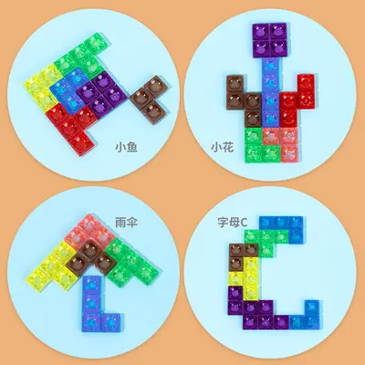 3d立体俄罗斯方块 智力互动拼图拼板益智亲子 跨境儿童桌面玩具